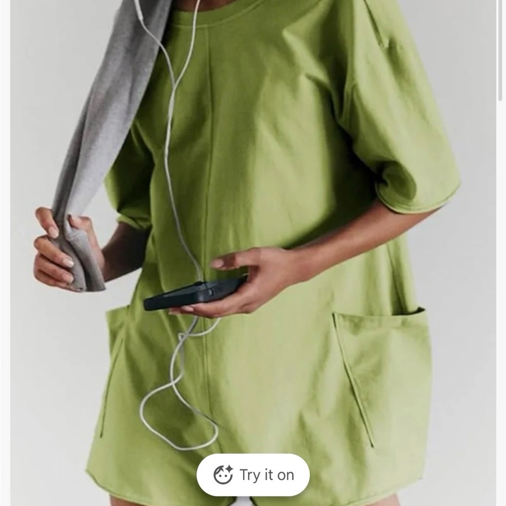 Free People Light Green Pocketed Jumpsuit